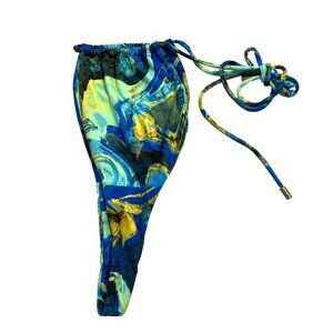 Kamari Skye String Tie Bikini Bottoms in Blue